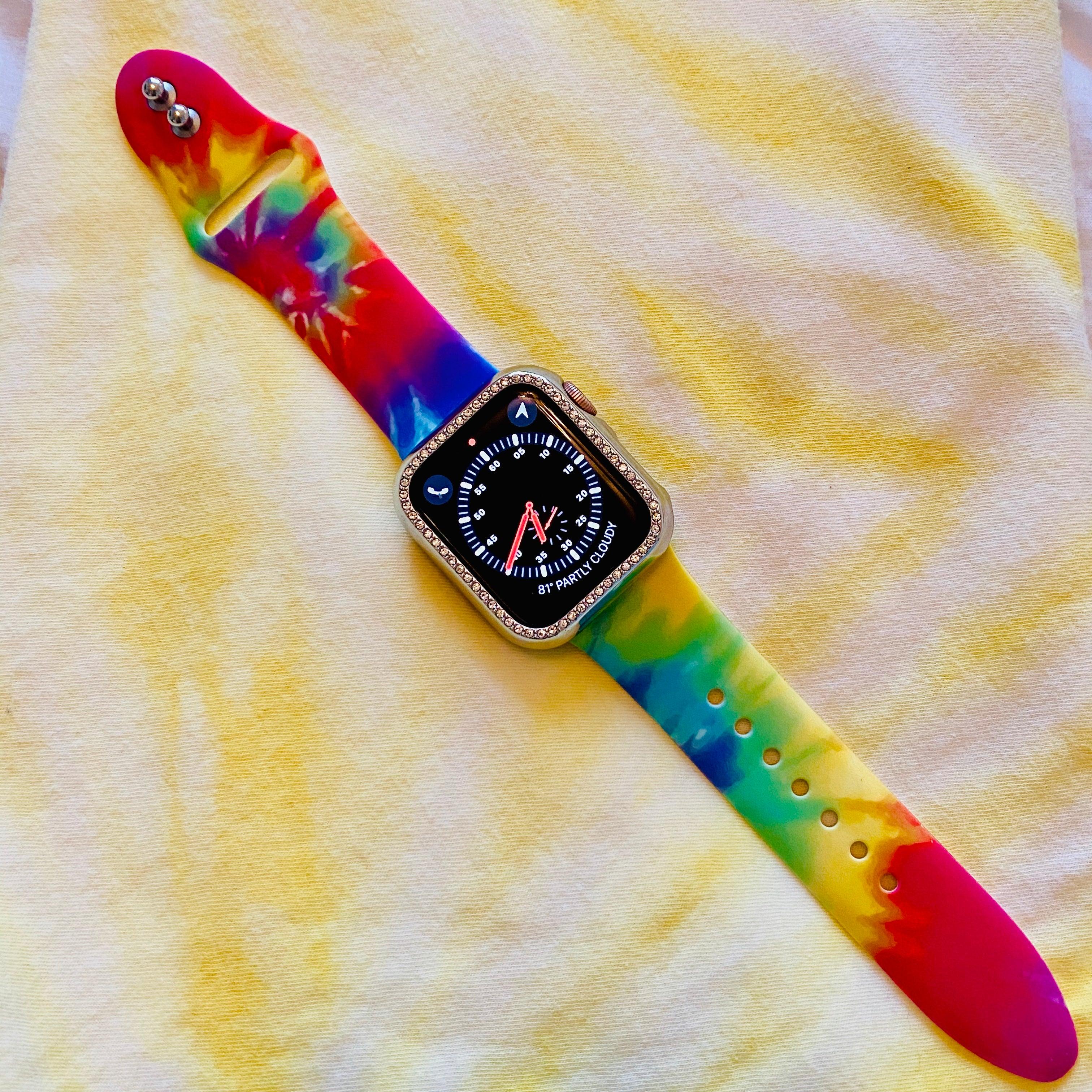 Colorful Tie Dye Print Silicone Band For Apple Watch - Fancy Bands