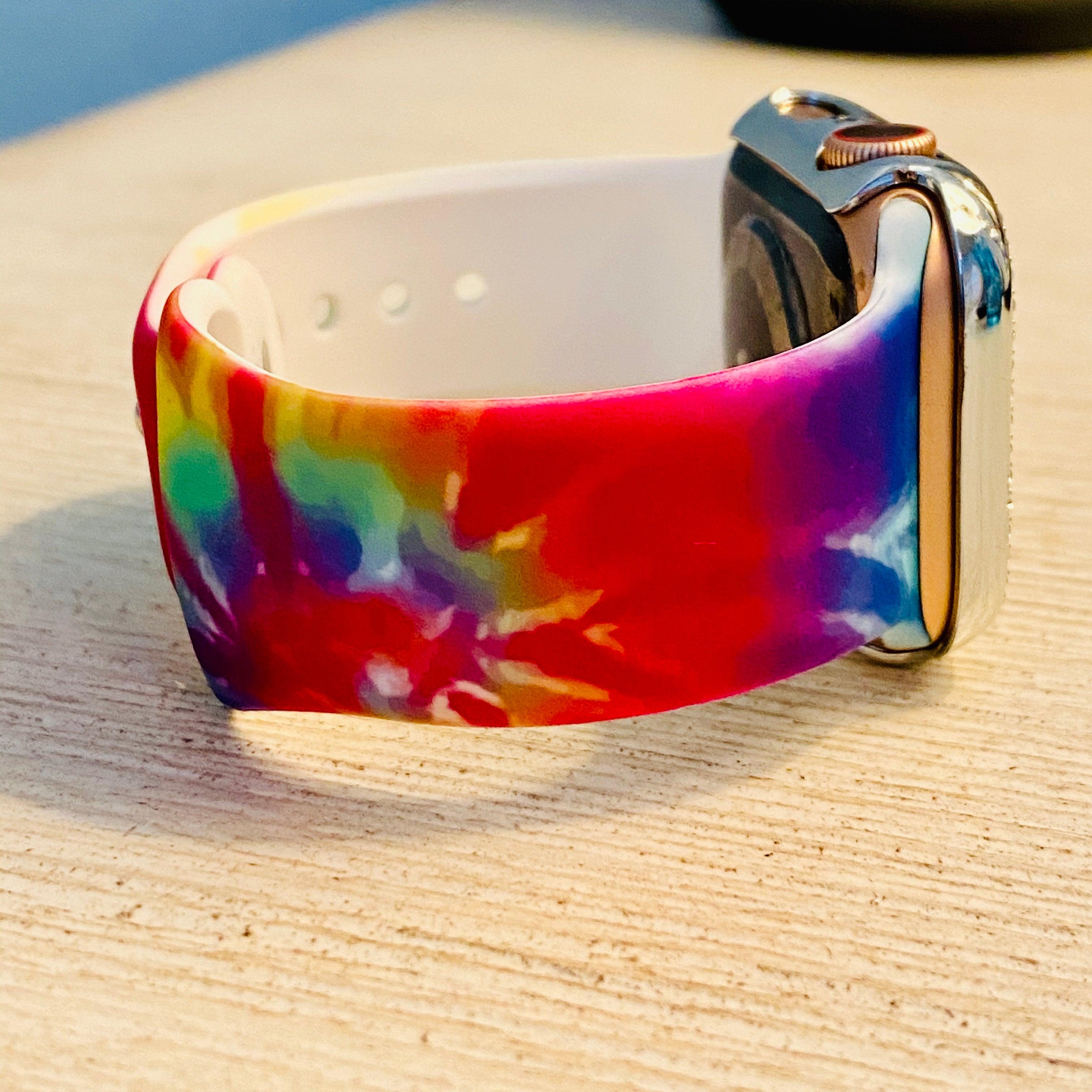Colorful Tie Dye Print Silicone Band For Apple Watch - Fancy Bands