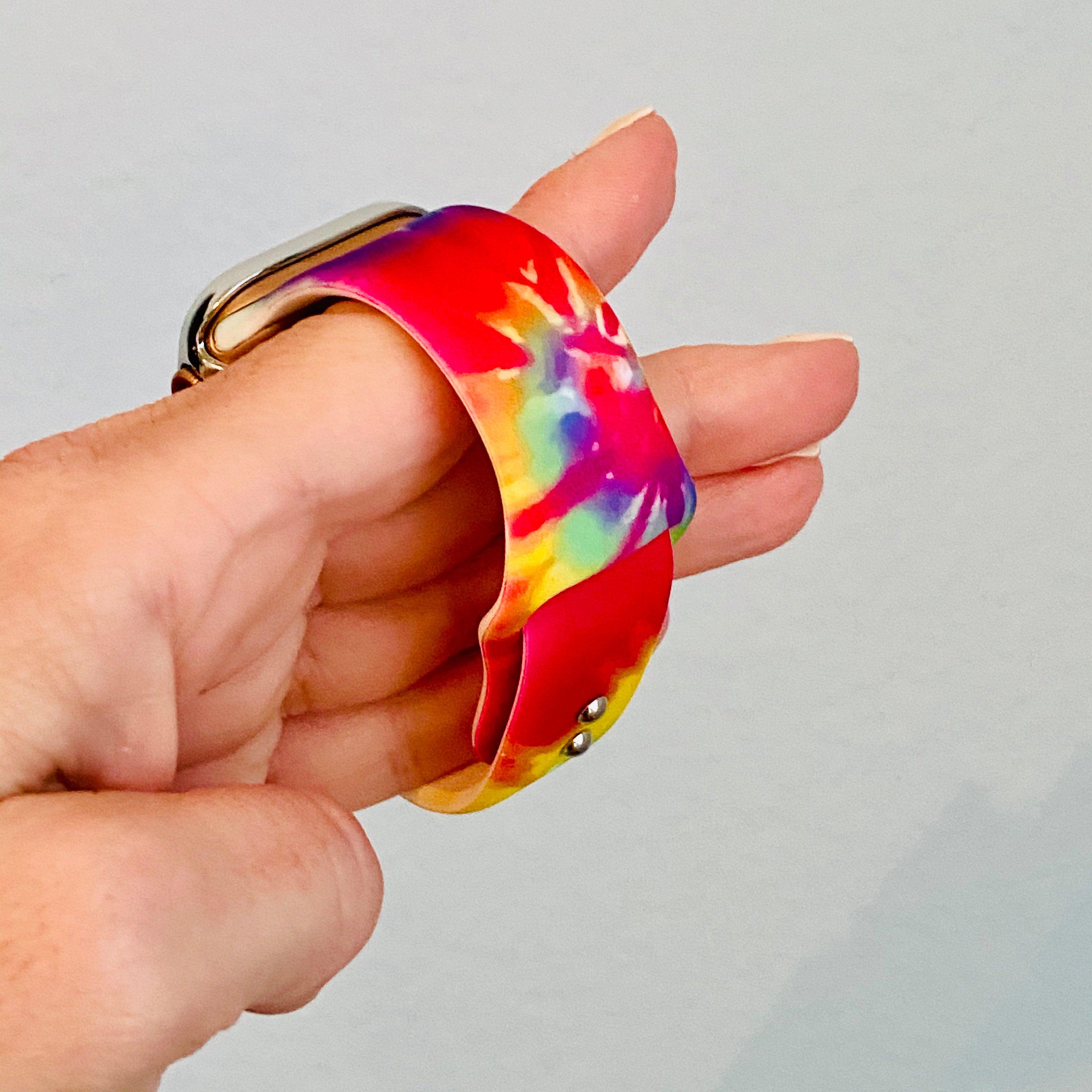 Colorful Tie Dye Print Silicone Band For Apple Watch - Fancy Bands