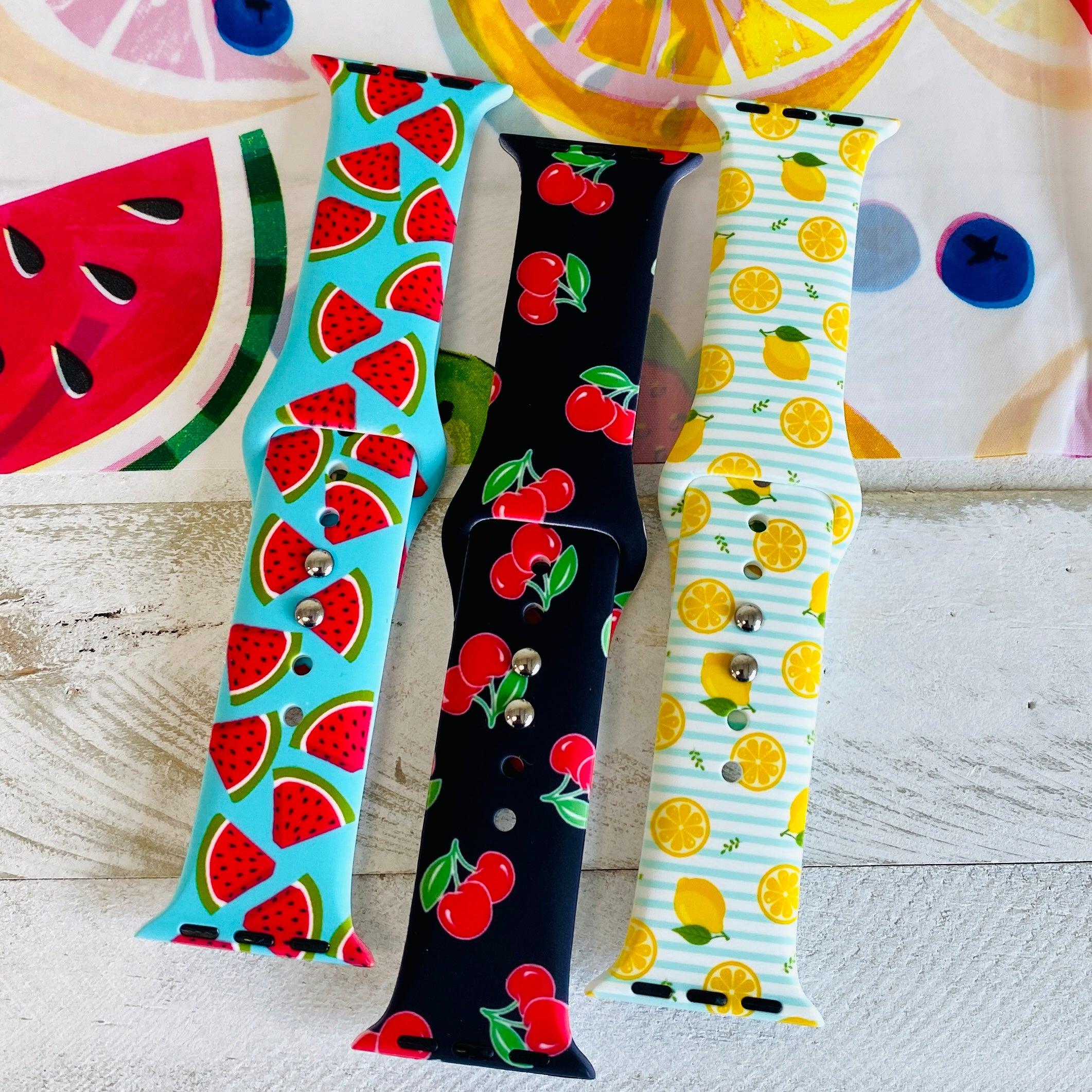 Fancy Fruit Print Silicone Band For Apple Watch Multiple Colors Available - Fancy Bands