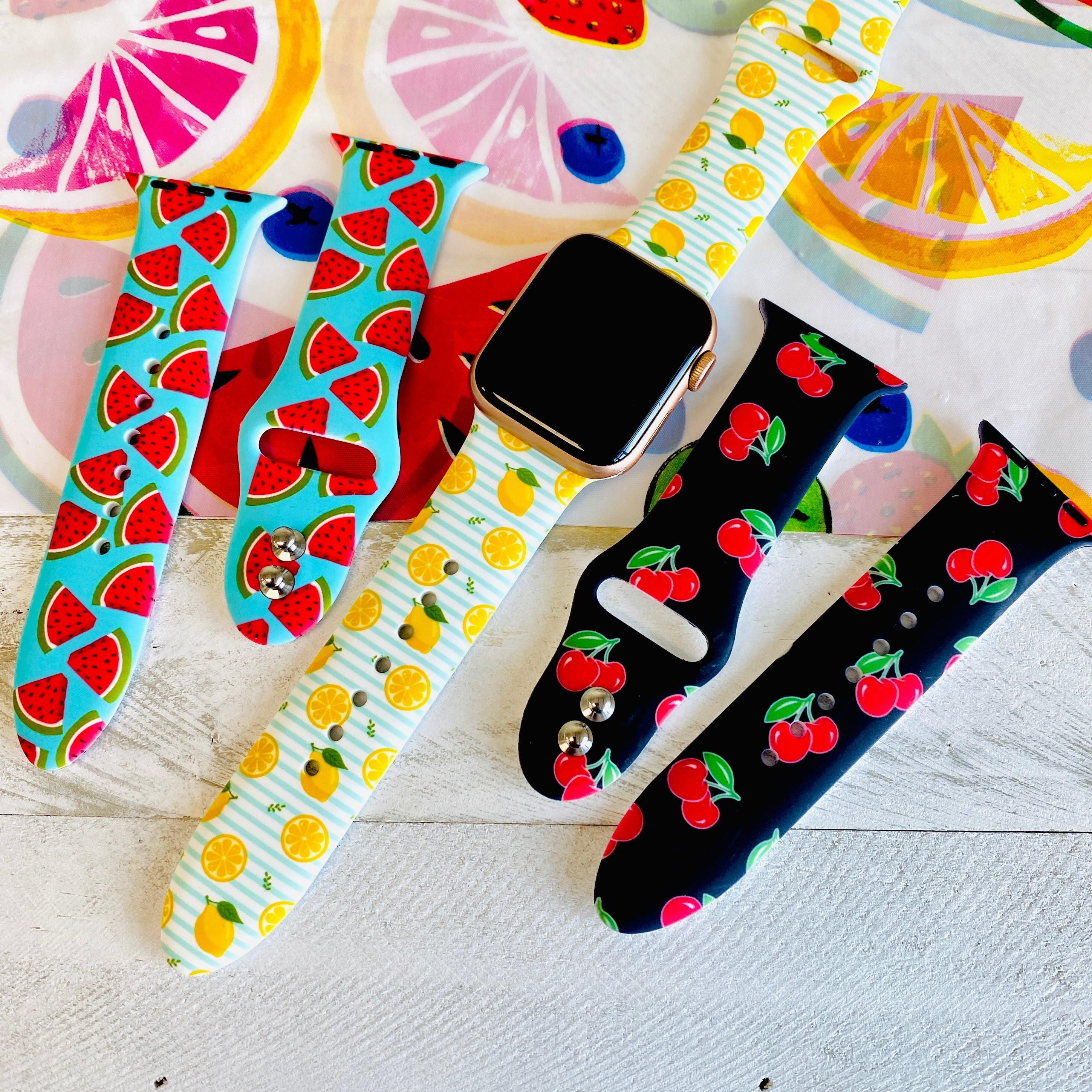 Fancy Fruit Print Silicone Band For Apple Watch Multiple Colors Available - Fancy Bands