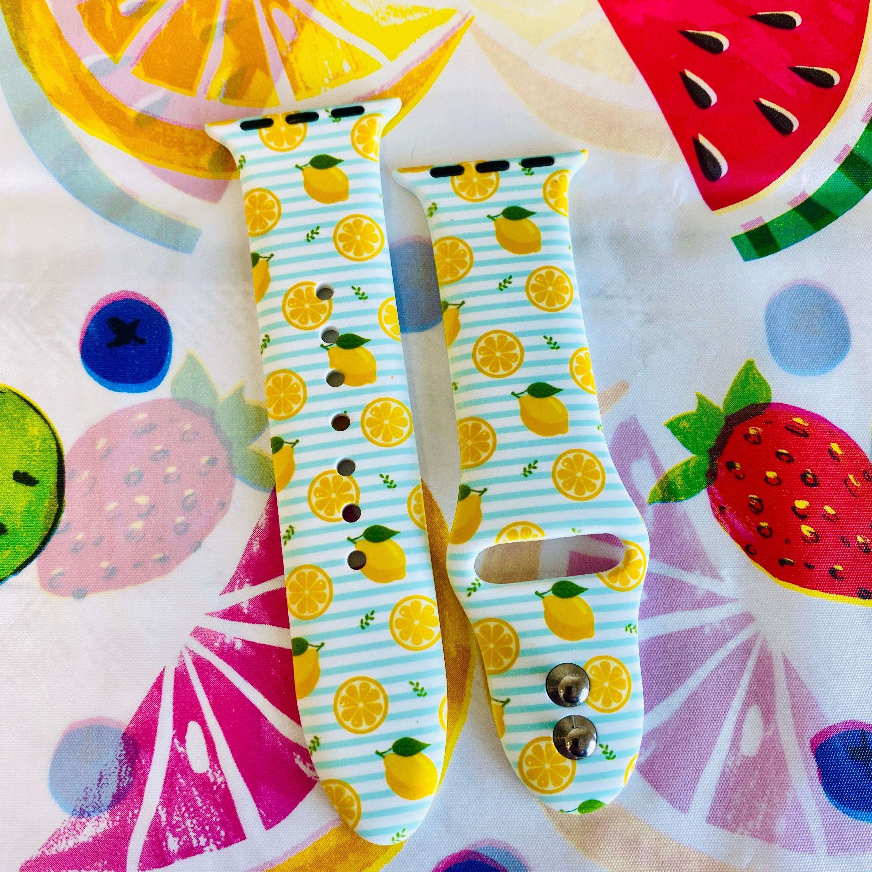 Fancy Fruit Print Silicone Band For Apple Watch Multiple Colors Available - Fancy Bands