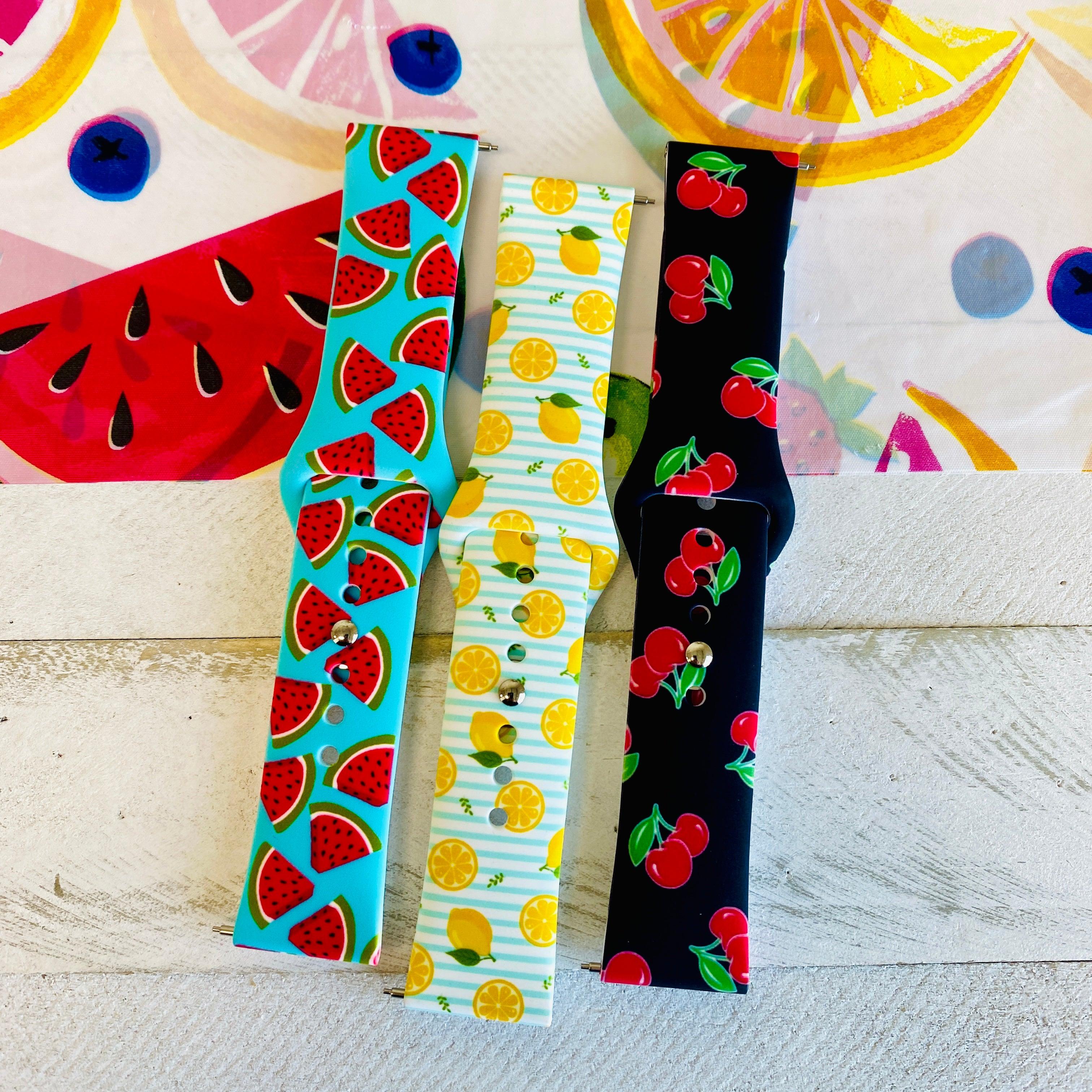 Fancy Fruit Print Silicone Band For Fitbit Versa 1/2 Multiple Colors Available - Fancy Bands