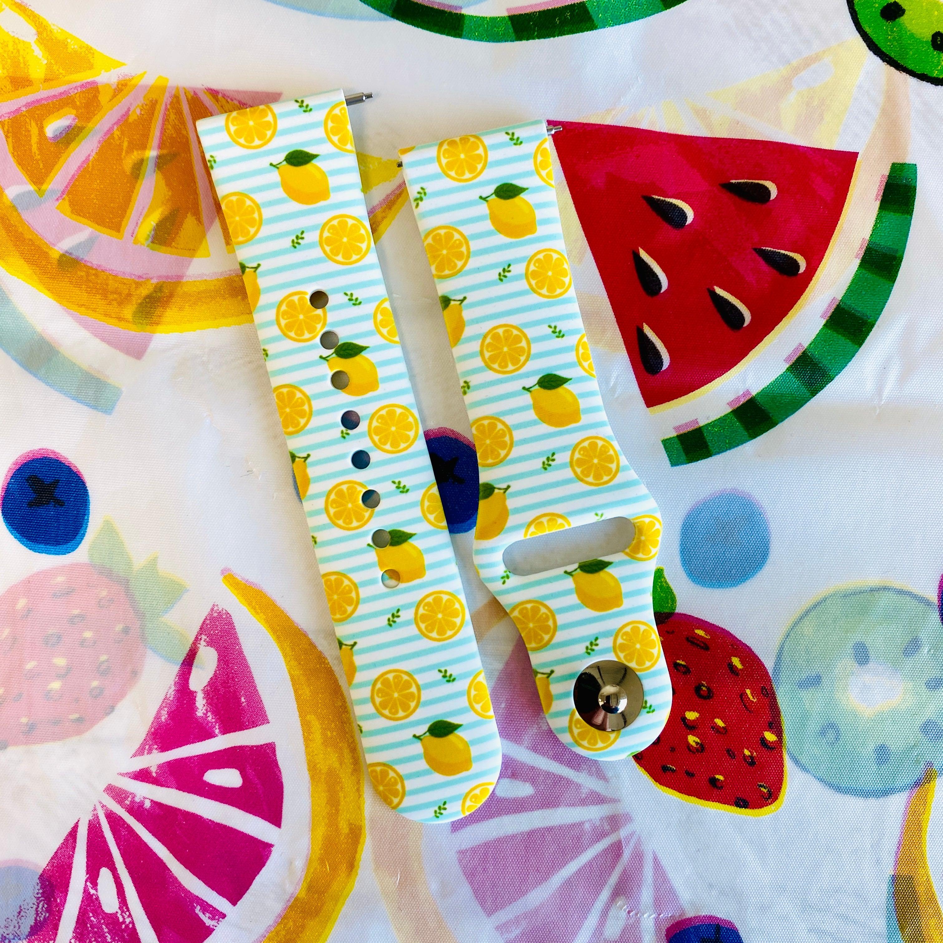 Fancy Fruit Print Silicone Band For Fitbit Versa 1/2 Multiple Colors Available - Fancy Bands