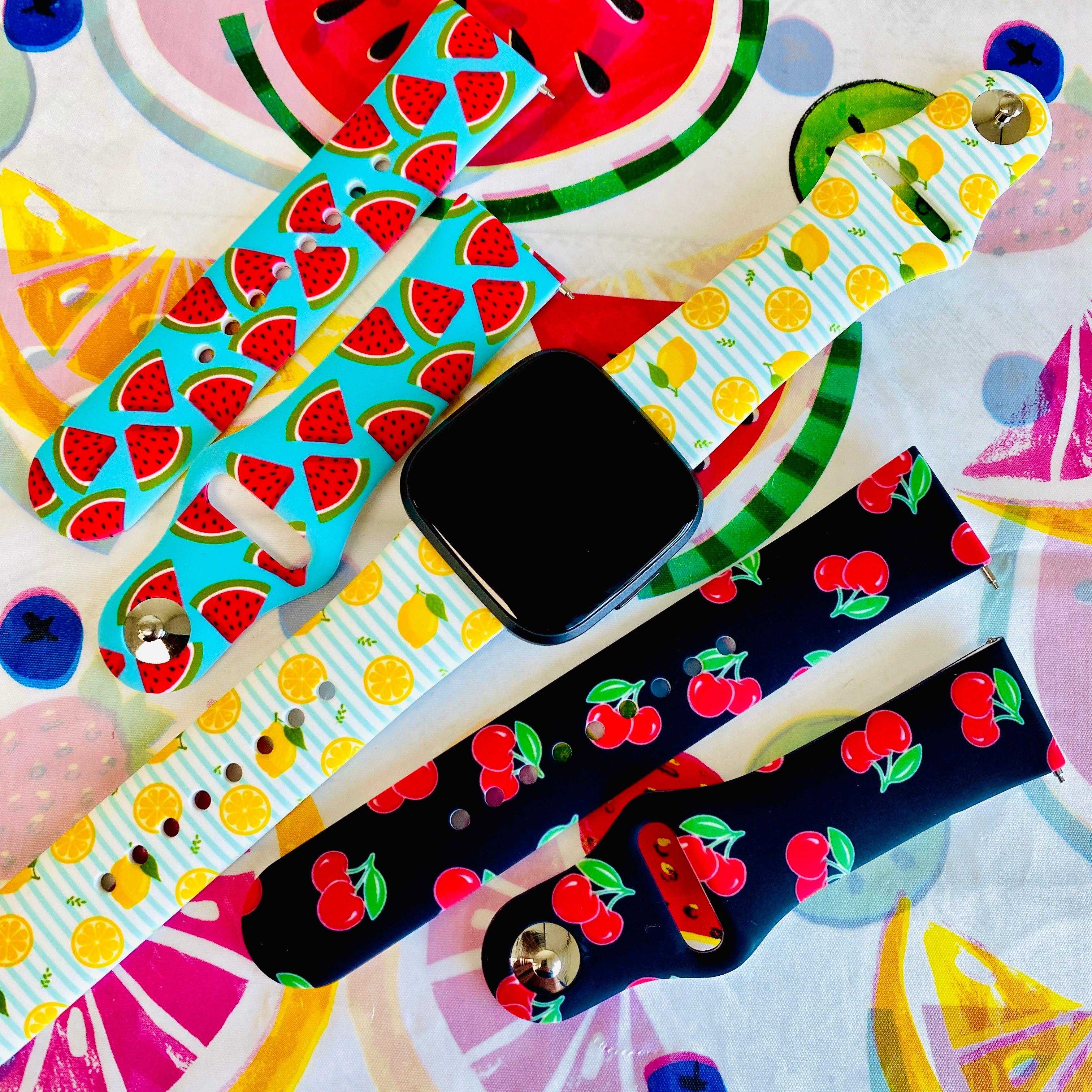 Fancy Fruit Print Silicone Band For Fitbit Versa 1/2 Multiple Colors Available - Fancy Bands