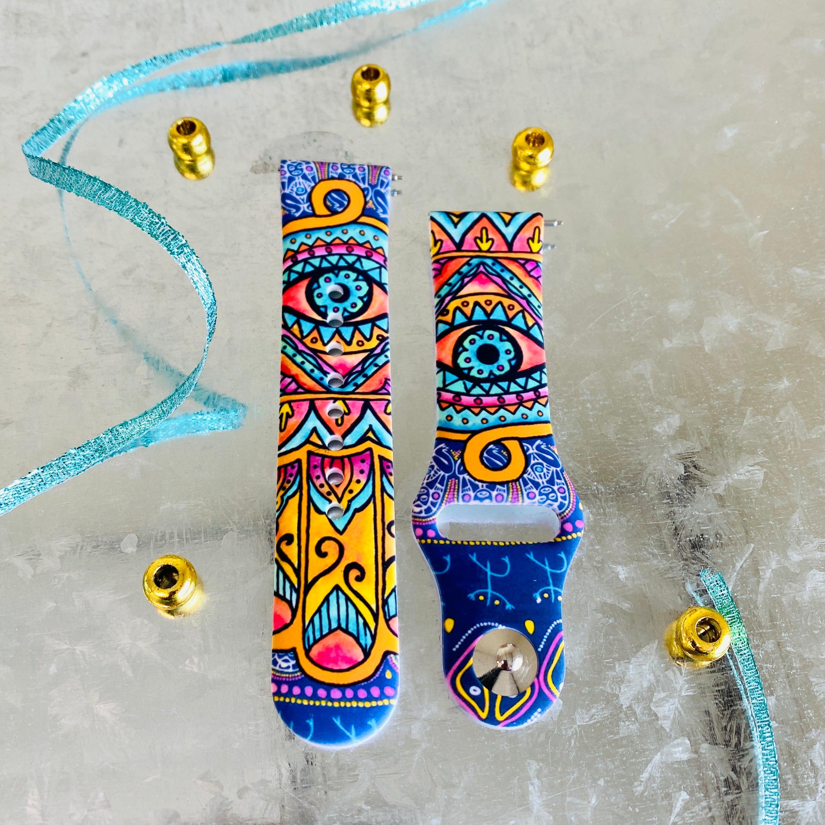 Evil Eye Print Silicone Band For Fitbit Versa 1/2 - Fancy Bands