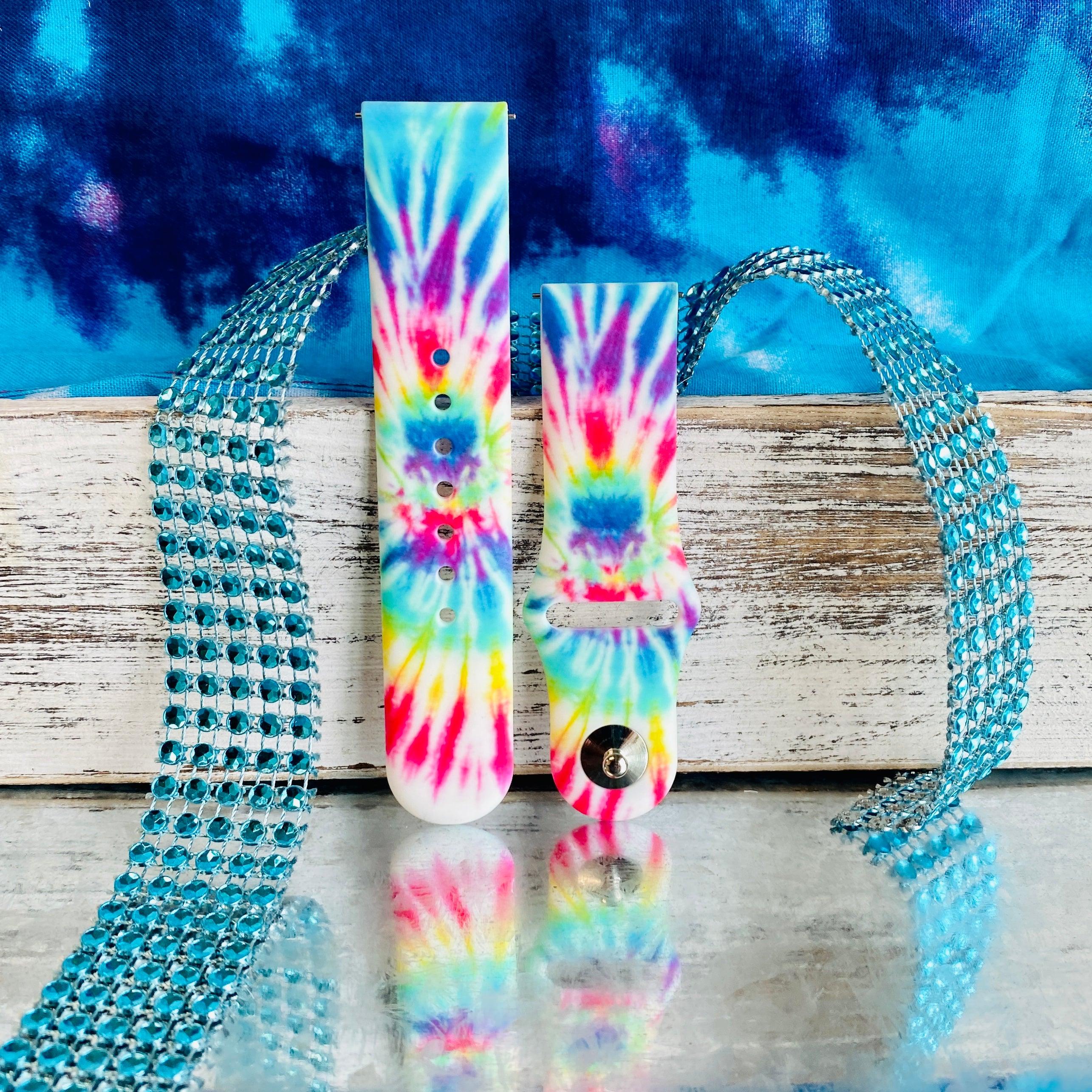 Blue Tie Dye Print Silicone Band For Samsung Watch - Fancy Bands