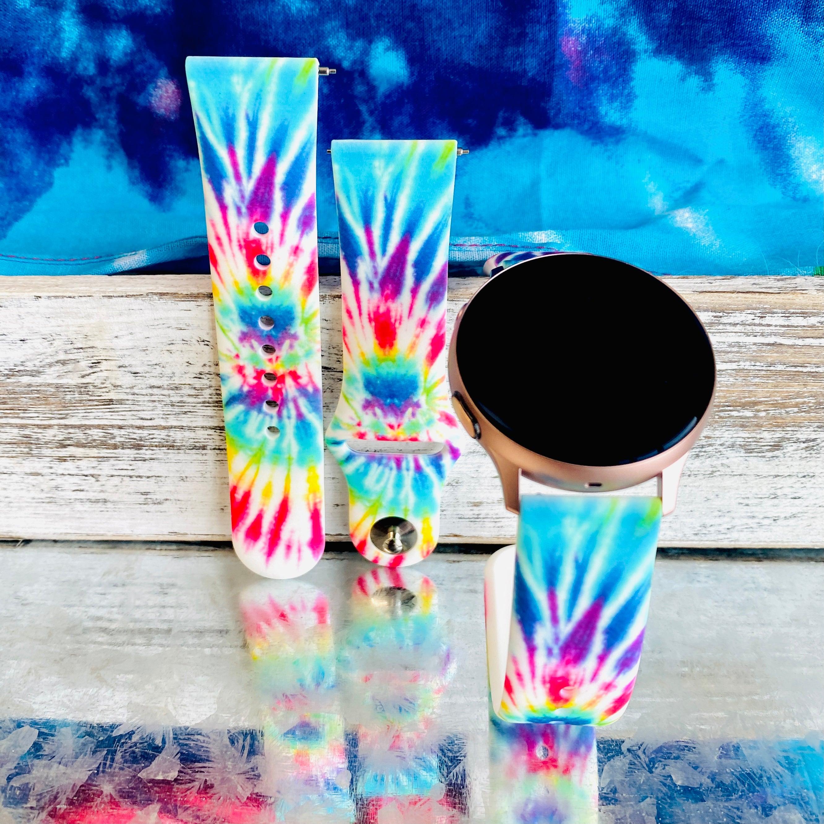 Blue Tie Dye Print Silicone Band For Samsung Watch - Fancy Bands