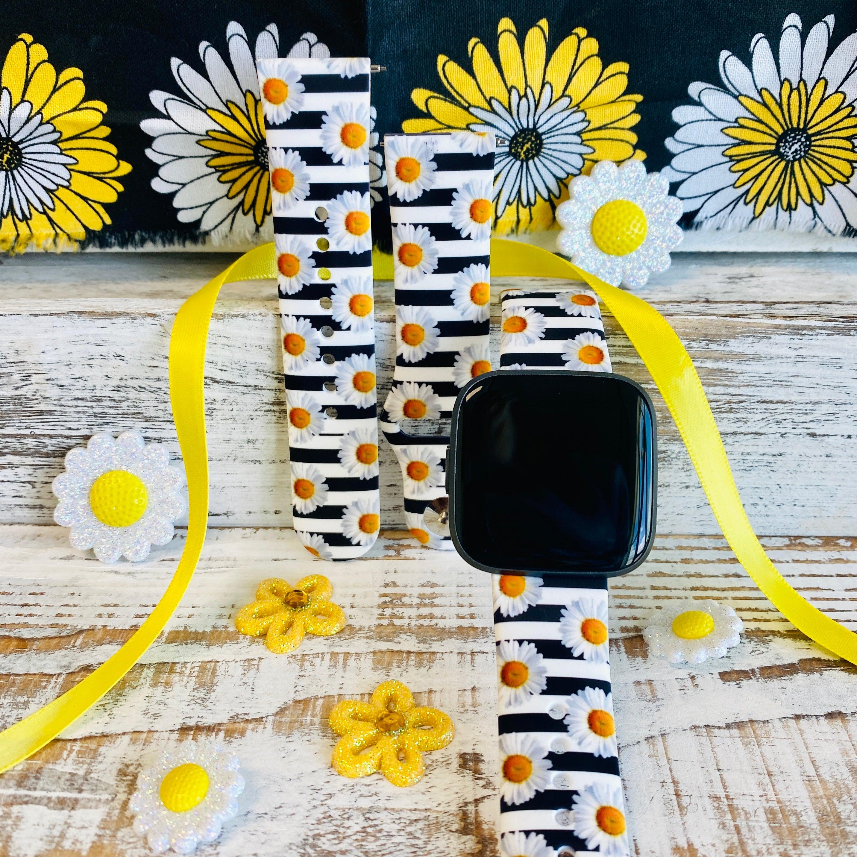 Cute Daisy Print Silicone Band For Fitbit Versa 1/2 - Fancy Bands