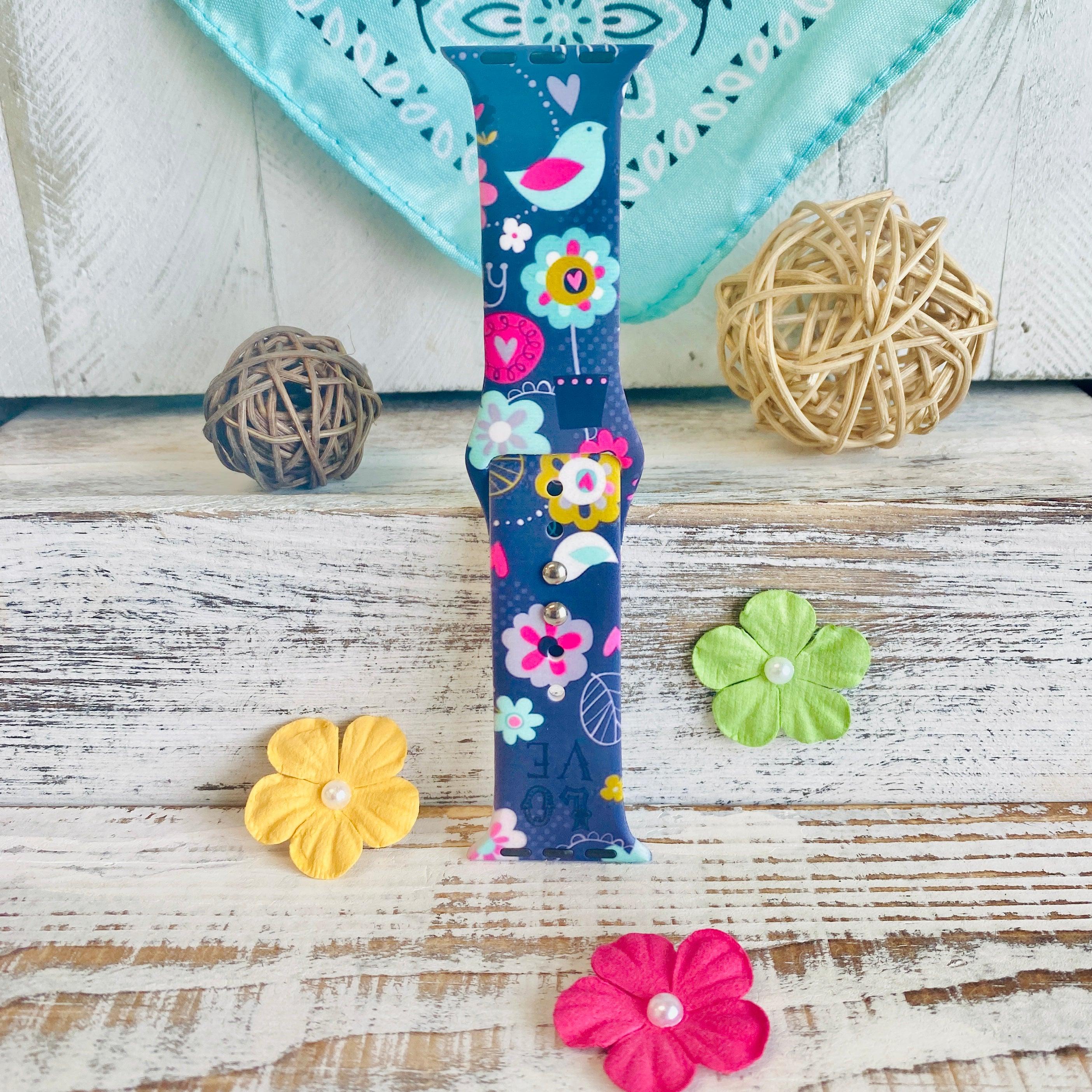 Birdie Print Silicone Band For Apple Watch - Fancy Bands