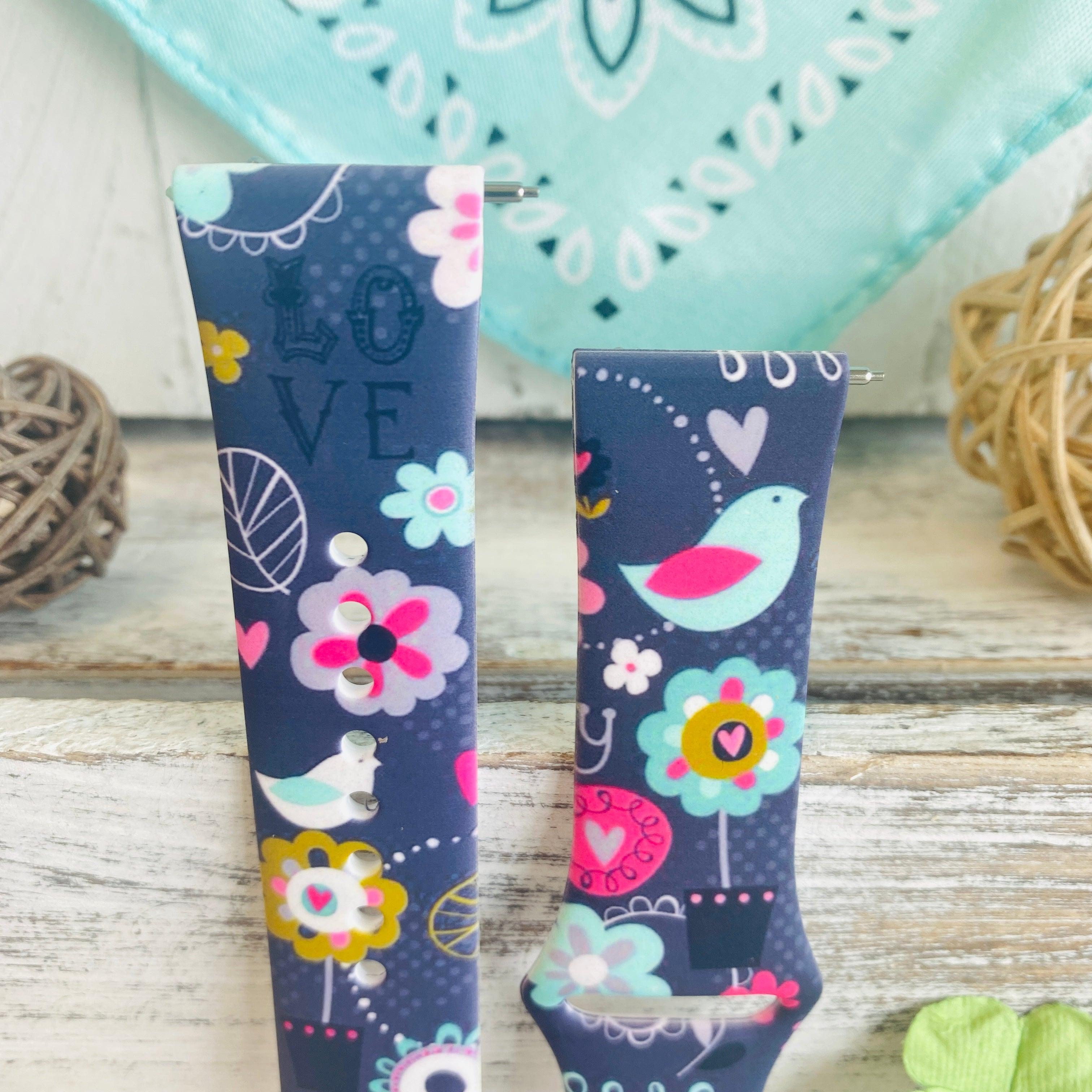 Birdie Print Silicone Band For Fitbit Versa 1/2 - Fancy Bands