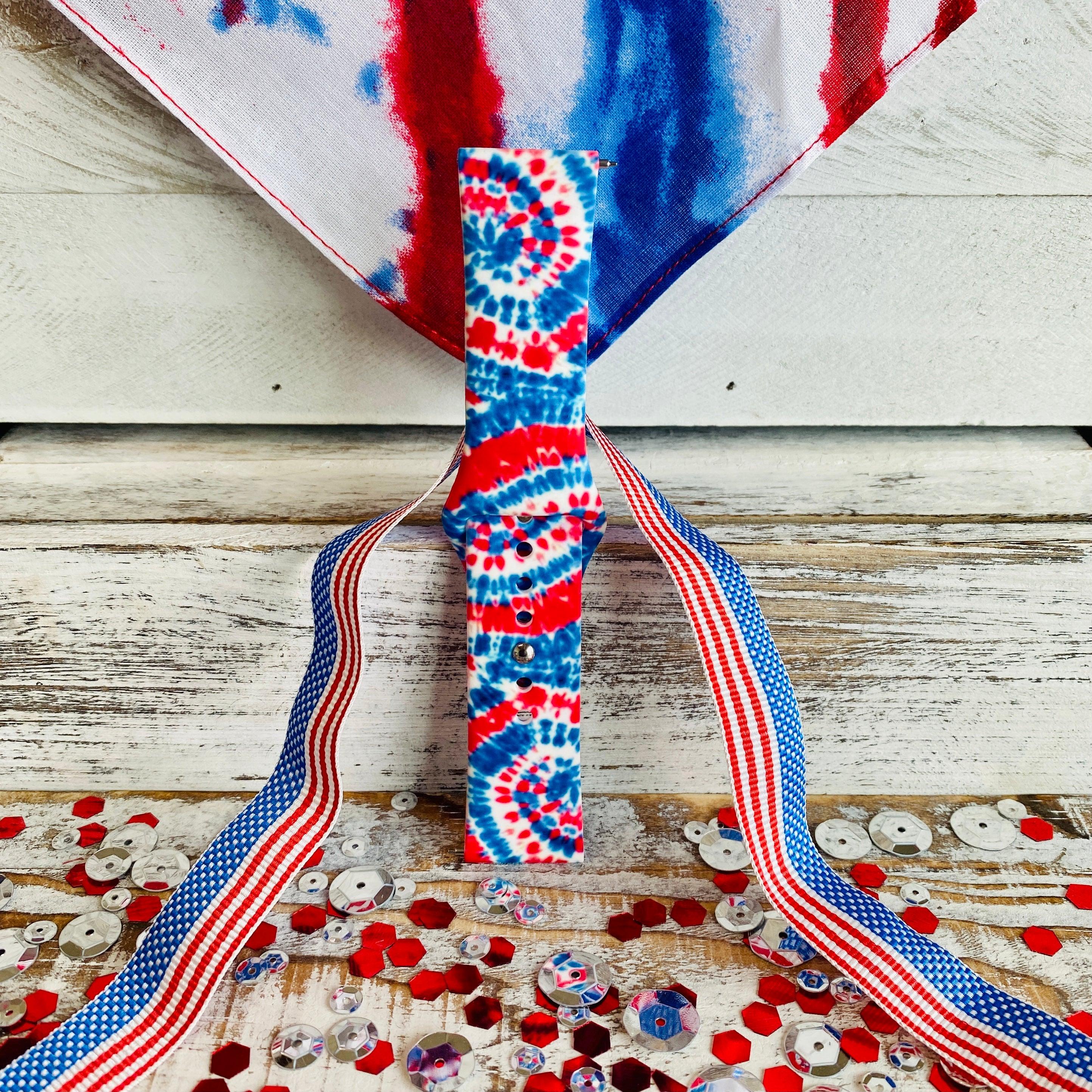 American Tie Dye Print Silicone Band For Samsung Watch - Fancy Bands