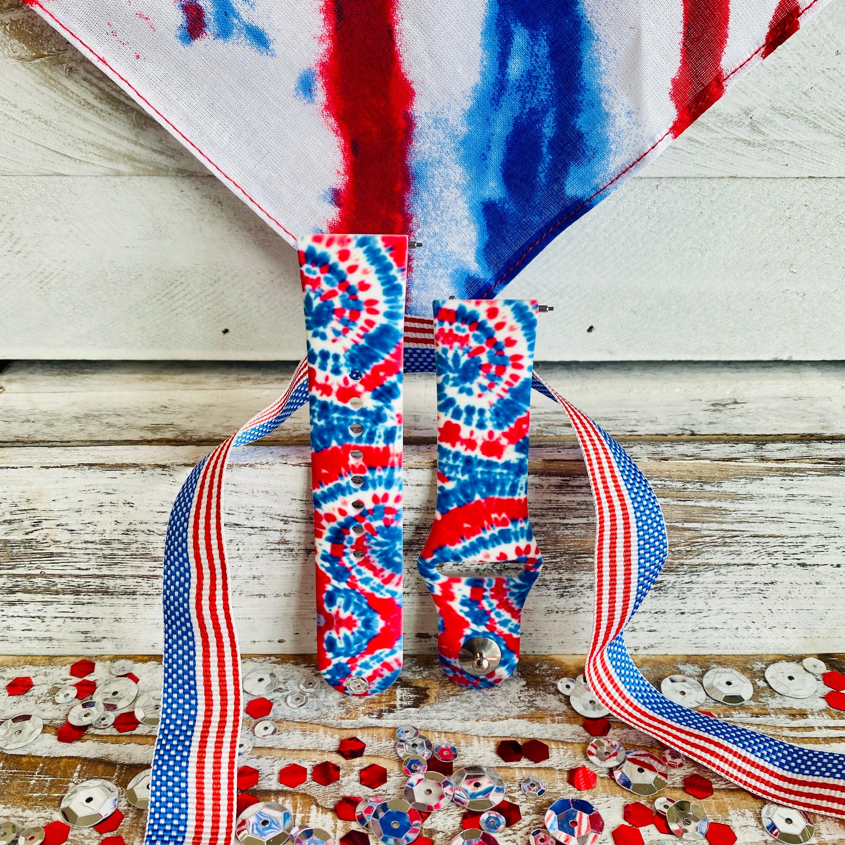 American Tie Dye Print Silicone Band For Fitbit Versa 1/2 - Fancy Bands