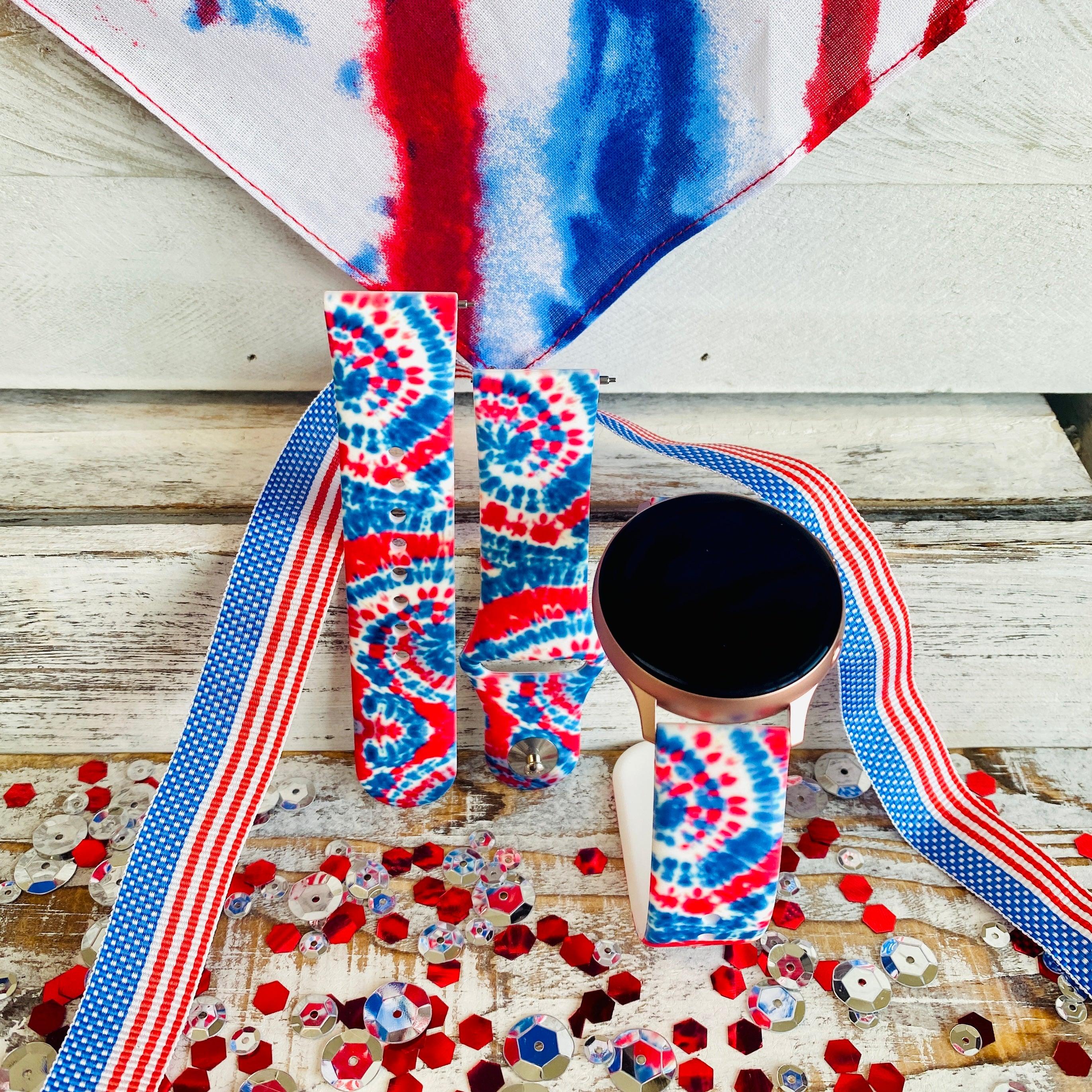 American Tie Dye Print Silicone Band For Samsung Watch - Fancy Bands