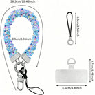 Twinkle All The Way scrunchie wrist strap dimensions: 26.5 cm strap, 2.5 cm wide, 6.5 cm loop, 4.6 x 3.7 cm phone tab