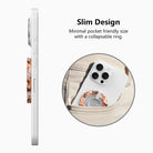 Fall Blooms Hold It Fancy MagSafe grip ring with a warm autumn floral print in orange and cream from Fancy Bands