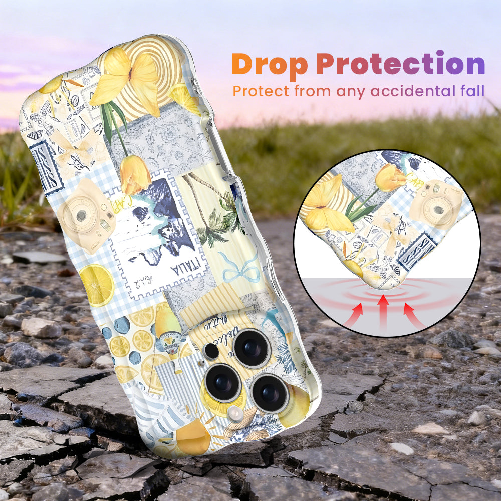 La Dolce Summer Wavy Case | Amalfi Lemon iPhone Cover – Fancy Bands