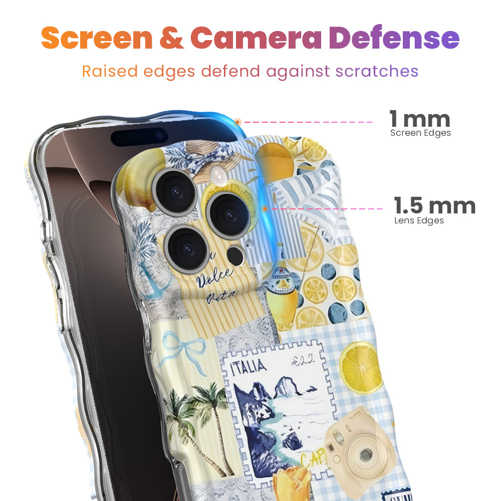 La Dolce Summer Wavy Case | Amalfi Lemon iPhone Cover – Fancy Bands