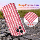 Trendy wavy iPhone case featuring a distressed pink and cream candy stripe pattern with a textured grunge static overlay and high-gloss finish.