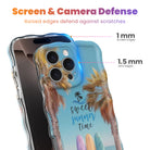 Trendy wavy iPhone case featuring a beach scene with palm trees, surfboards, and "sweet summer time" text with a high-gloss finish.