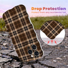 Toffee Tartan Wavy Luxe MagSafe iPhone case with a brown, tan and cream tartan plaid print from Fancy Bands
