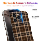 Toffee Tartan Wavy Luxe MagSafe iPhone case with a brown, tan and cream tartan plaid print from Fancy Bands