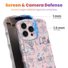 French Affair Wavy Luxe MagSafe iPhone case with a pink and navy toile de Jouy print design from Fancy Bands