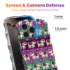 Fortune Parade Wavy Luxe MagSafe iPhone case with a colorful boho elephant parade print from Fancy Bands