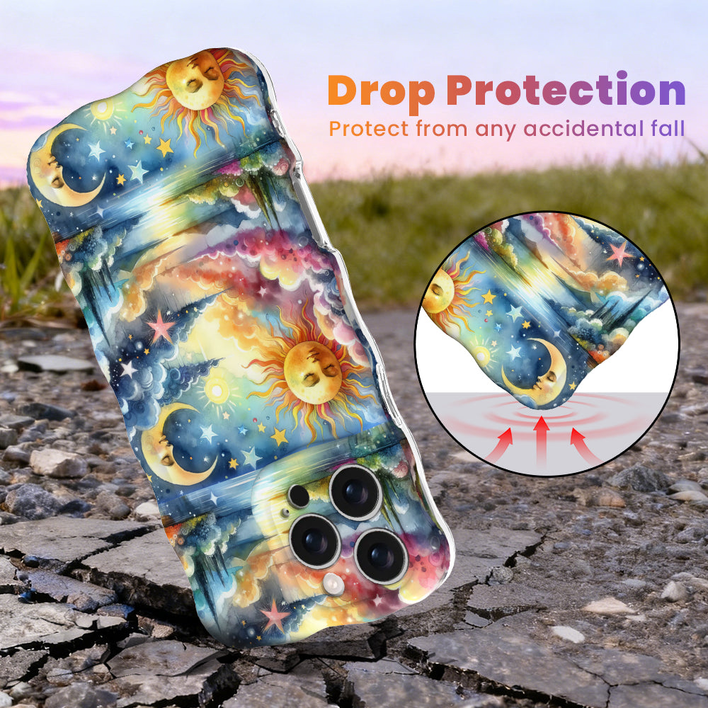 Cosmic Daydream Wavy Case | Celestial Sun & Moon iPhone – Fancy Bands