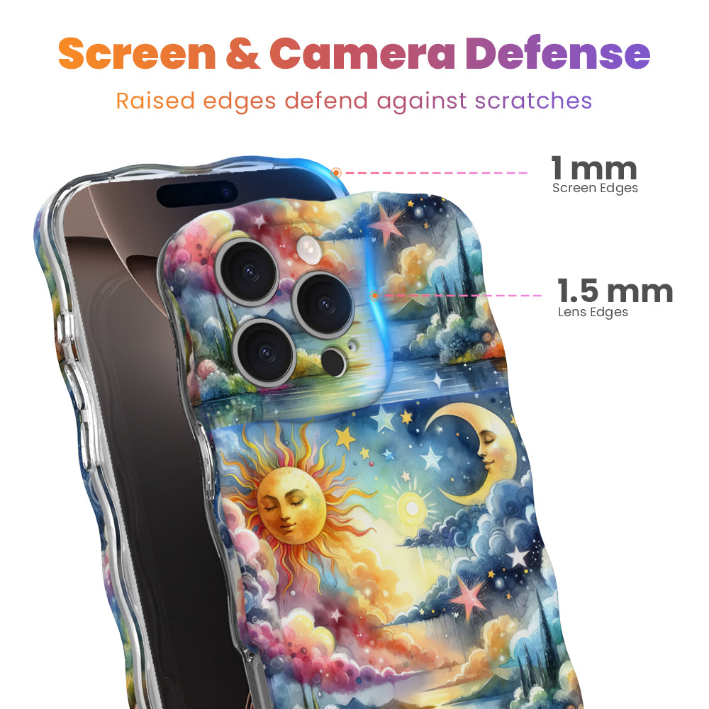 Cosmic Daydream Wavy Case | Celestial Sun & Moon iPhone – Fancy Bands