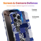 Sending Mixed Signals Wavy Luxe MagSafe iPhone case with a blue and white mixed-pattern patchwork design from Fancy Bands