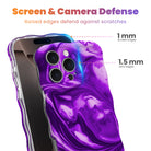 Grape Crush Wavy Luxe MagSafe iPhone case with a glossy purple liquid marble swirl design from Fancy Bands