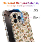 Boot Scootin' Christmas iPhone case with 1 mm raised screen edges and 1.5 mm raised camera lens edges, cowboy boots, candy canes and lasso lettering