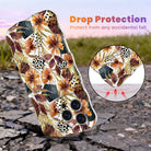 Drop protection graphic for the Sienna Petals Wavy Luxe MagSafe iPhone case, cream with watercolor rust flowers, showing the cushioned wavy edges.