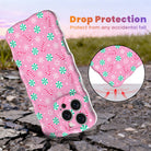 Peppermint Cutie Wavy Luxe MagSafe iPhone case, bubblegum pink with mint peppermints, candy canes and snowflakes, with shock-absorbing corners for drop protection
