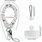 Deer Joy White scrunchie phone wrist strap dimensions: 26.5 cm strap, 2.5 cm wide, 6.5 cm loop, 4.6 x 3.7 cm phone tab