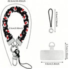 Snowman scrunchie wrist strap dimensions: 26.5 cm strap, 2.5 cm wide, 6.5 cm loop, 4.6 x 3.7 cm phone tab