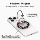 Snowman MagSafe grip ring with 180 degree rotating silver ring, holds up to 3x the phone's weight, for MagSafe iPhone 12 and later