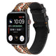 Boho-DreamWeave Leather Band For Apple Watch Multiple Colors Available — Stylish Design: Introducing our Leather/Fabric Apple Watch Band with side stitching.