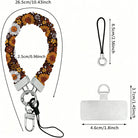 Dimension diagram for the Harvest Sunflowers scrunchie phone wrist strap: 26.5 cm strap length, 2.5 cm width, 6.5 cm loop cord, and a 4.6 by 3.7 cm phone attachment tab.