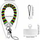 Size diagram for the Main Witch Energy scrunchie phone wrist strap, showing the 26.5 cm loop, 2.5 cm width and the 4.6 cm attachment tab.