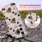 Game Day Darling Wavy Luxe MagSafe iPhone case with a cream coquette print of footballs, leopard pumpkins, bows and hearts from Fancy Bands