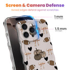 Game Day Darling Wavy Luxe MagSafe iPhone case with a cream coquette print of footballs, leopard pumpkins, bows and hearts from Fancy Bands