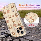 Falling in Love a Latte Wavy Luxe MagSafe iPhone case with a cream coquette print of coffee cups, maple leaves, pumpkins and bows from Fancy Bands