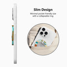Seaside State of Mind MagSafe phone grip ring featuring Adirondack chairs on a tropical beach with ocean waves and sunset sky