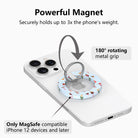 Holiday Spirits, Please? MagSafe grip ring with 180 degree rotating silver ring, holds up to 3x the phone's weight, for MagSafe iPhone 12 and later