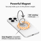 Happy Fall Y'all Hold It Fancy MagSafe grip ring with an orange gingham and pumpkin print from Fancy Bands