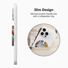Parrot Paradise tropical pattern MagSafe phone grip ring with colorful parrots and hibiscus flowers compatible with iPhone and Samsung
