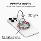 Fortune Parade Hold It Fancy MagSafe grip ring with a colorful boho elephant parade print from Fancy Bands