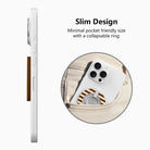 Sweet Espresso Stripes Hold It Fancy MagSafe grip ring with a brown and cream striped print from Fancy Bands